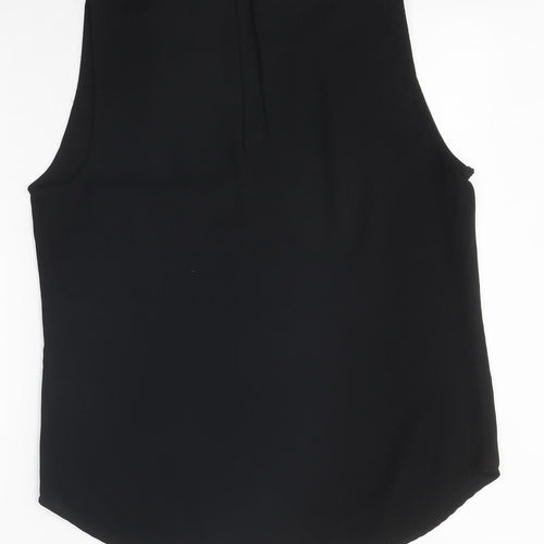 Peacocks Womens Black Polyester Basic Blouse Size 16 V-Neck