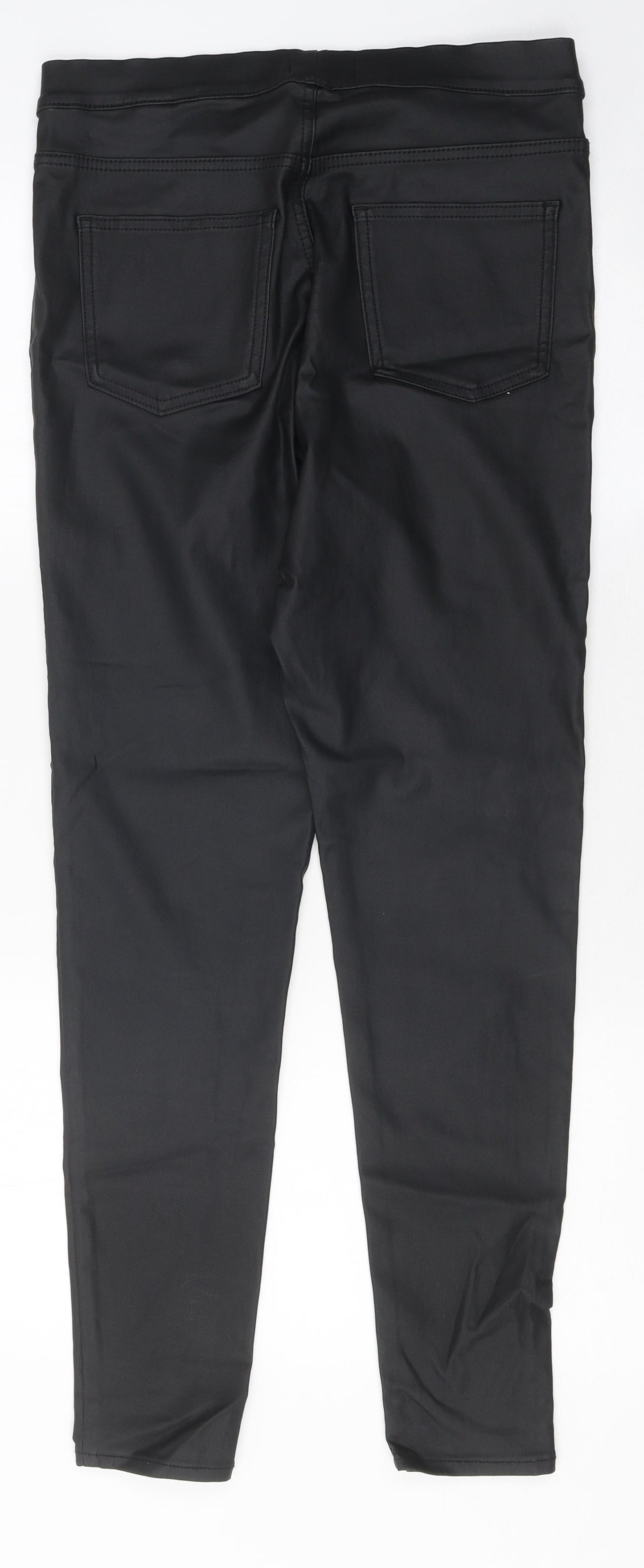 Marks and Spencer Womens Black Polyester Jegging Leggings Size 12 L37 in - Shiny