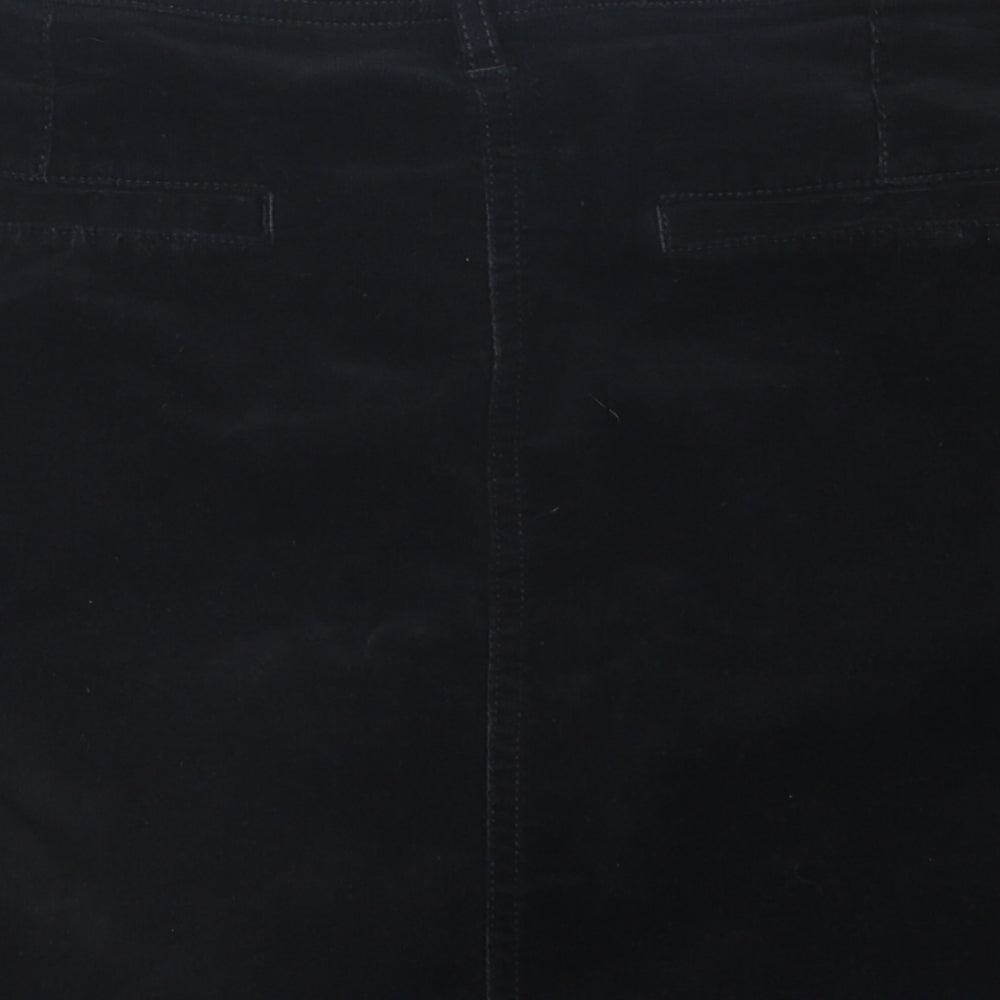 NEXT Womens Black Cotton Mini Skirt Size 8 Zip