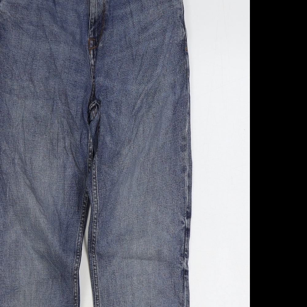 NEXT Womens Blue Cotton Straight Jeans Size 30 in L29 in Regular Zip