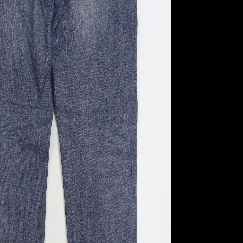 NEXT Womens Blue Cotton Straight Jeans Size 30 in L29 in Regular Zip