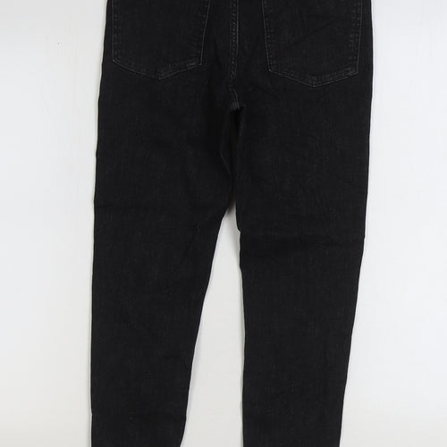 Marks and Spencer Womens Black Cotton Skinny Jeans Size 10 L26 in Regular Zip