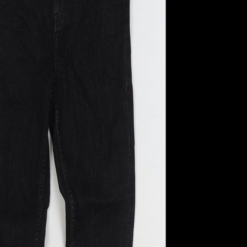 Marks and Spencer Womens Black Cotton Skinny Jeans Size 10 L26 in Regular Zip