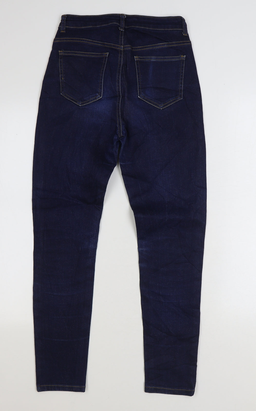 Wallis Womens Blue Cotton Skinny Jeans Size 10 L24 in Regular Zip