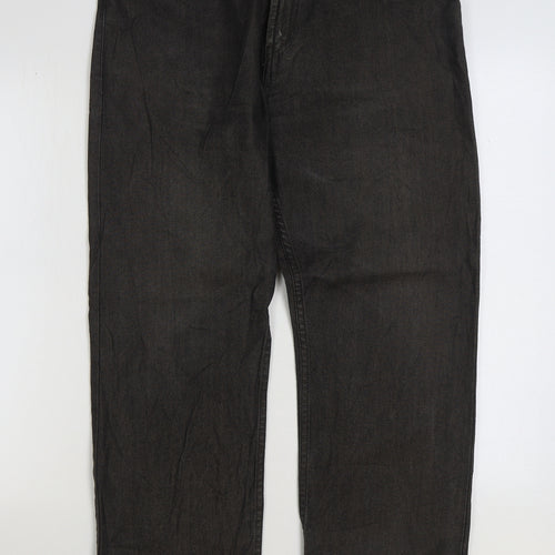 Blue Harbour Womens Black Cotton Straight Jeans Size 34 in L31 in Regular Zip
