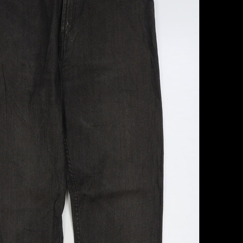 Blue Harbour Womens Black Cotton Straight Jeans Size 34 in L31 in Regular Zip