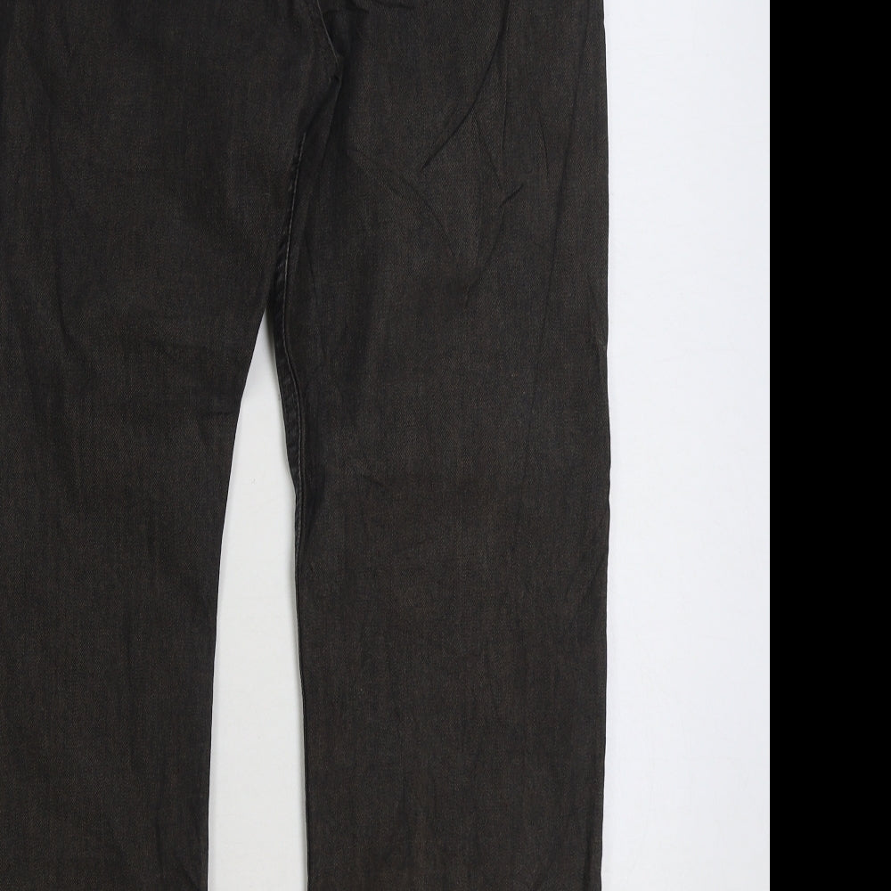 Blue Harbour Womens Black Cotton Straight Jeans Size 34 in L31 in Regular Zip