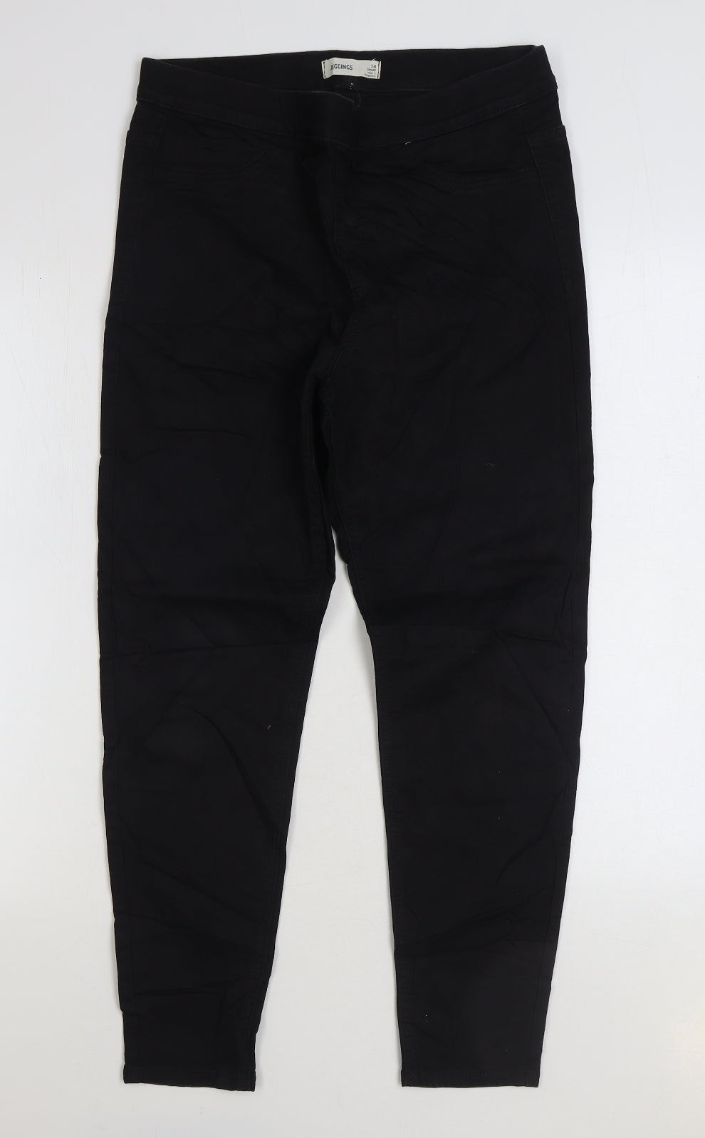 Marks and Spencer Womens Black Cotton Jegging Jeans Size 14 L26 in Regular