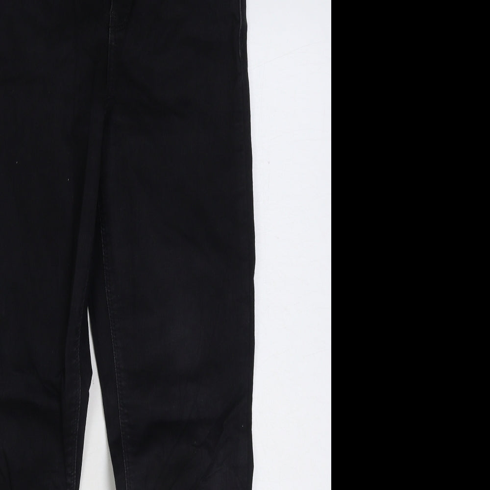 River Island Womens Black Cotton Straight Jeans Size 10 L28 in Regular Zip
