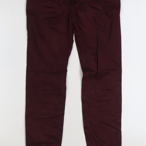 Pull&Bear Womens Red Cotton Skinny Jeans Size 6 L27 in Regular Zip