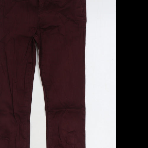 Pull&Bear Womens Red Cotton Skinny Jeans Size 6 L27 in Regular Zip