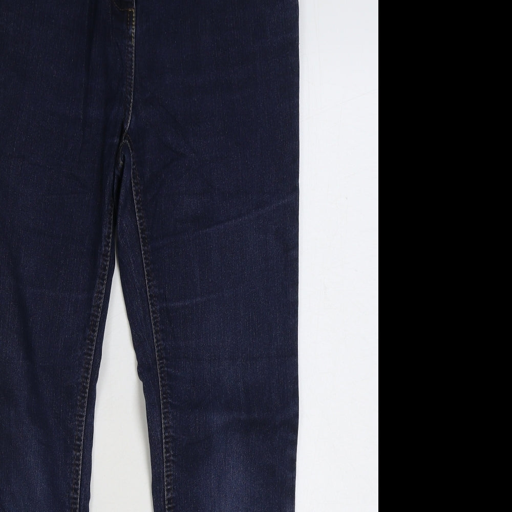 George Womens Blue Cotton Straight Jeans Size 12 L28 in Regular Zip