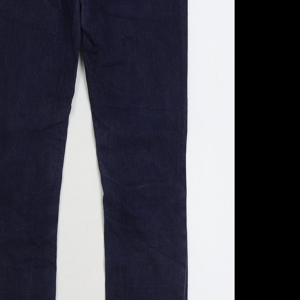 George Womens Blue Cotton Straight Jeans Size 12 L28 in Regular Zip
