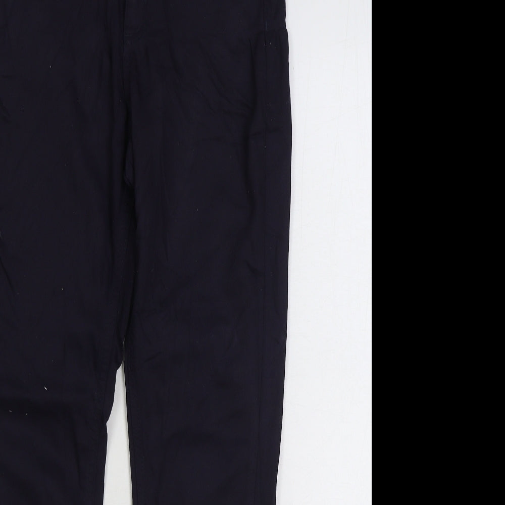Marks and Spencer Womens Blue Cotton Skinny Jeans Size 10 L28 in Regular Zip