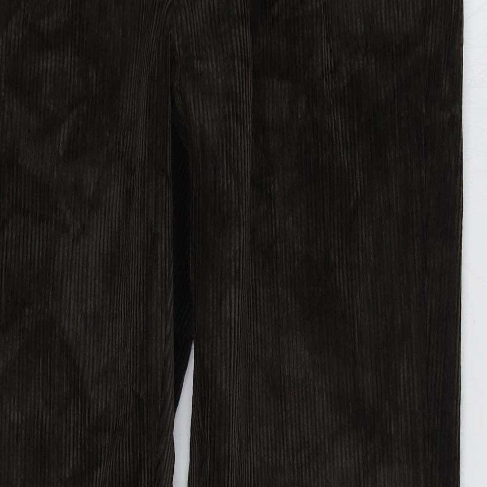 Marks and Spencer Mens Brown Cotton Trousers Size 30 in L33 in Regular Zip