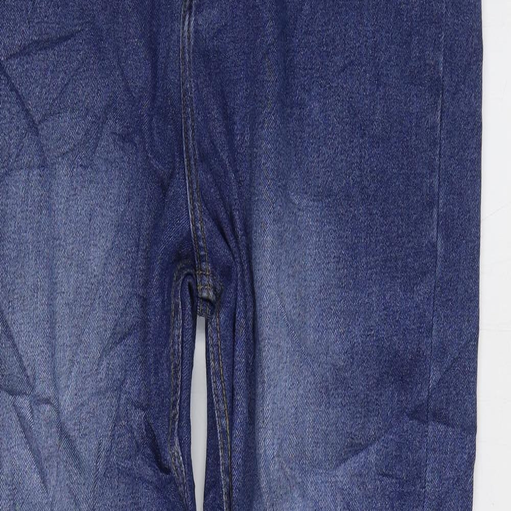 I SAW IT FIRST Womens Blue Cotton Straight Jeans Size 14 L33 in Regular Zip