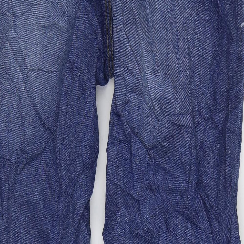 I SAW IT FIRST Womens Blue Cotton Straight Jeans Size 14 L33 in Regular Zip