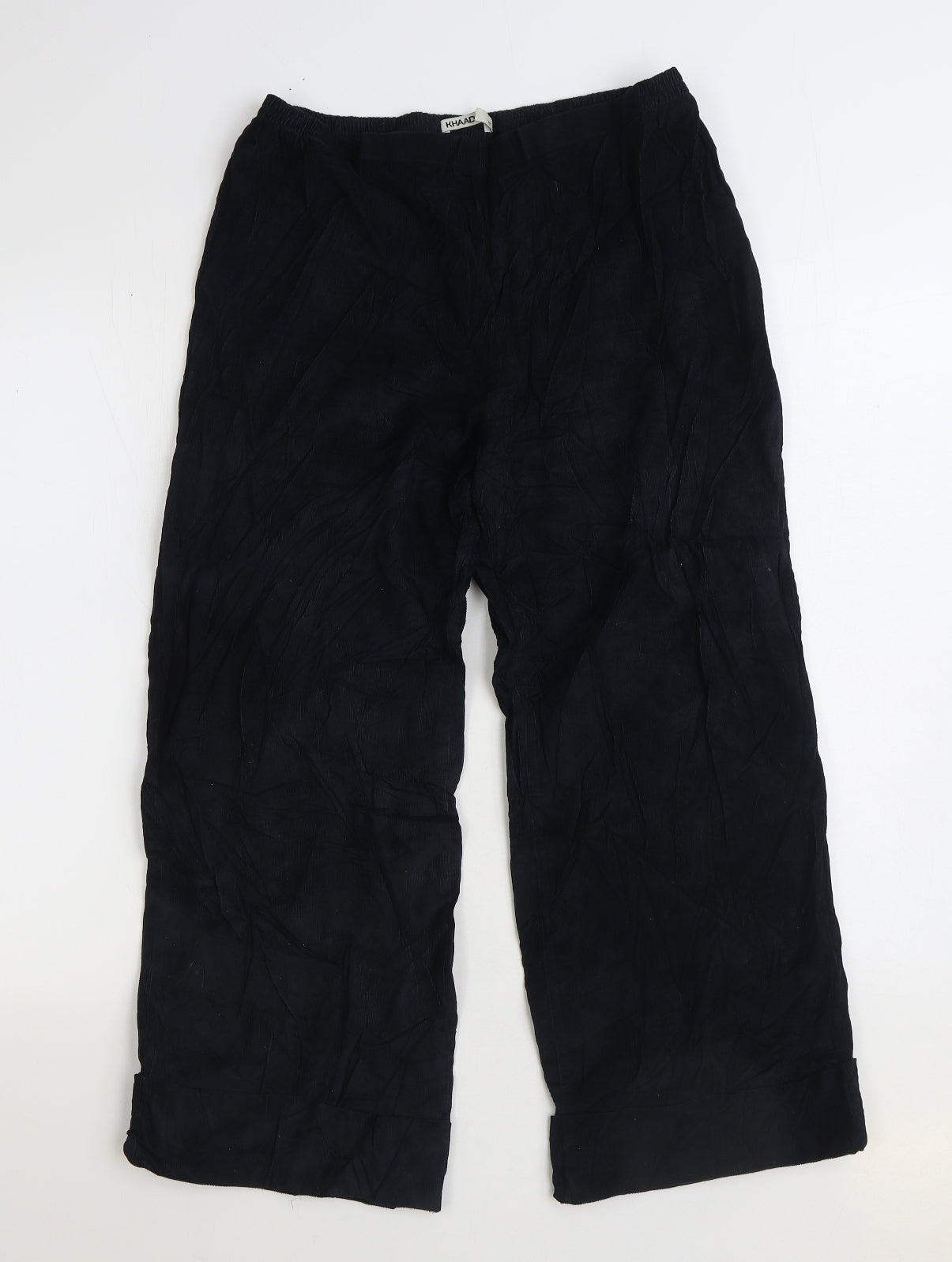 Khaadi Womens Blue Cotton Jogger Trousers Size 12 L25 in Regular - Cropped