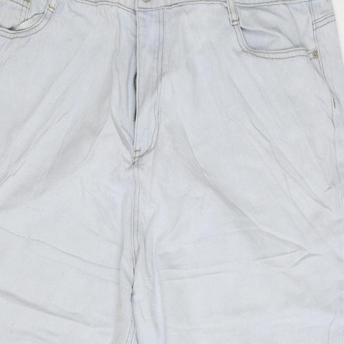 Missguided Womens Blue Cotton Cropped Jeans Size 24 L24 in Regular Zip