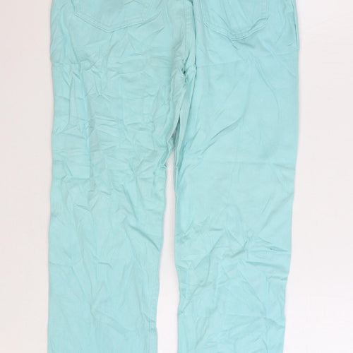 Falmer Womens Blue Cotton Straight Jeans Size 14 L27 in Regular Zip