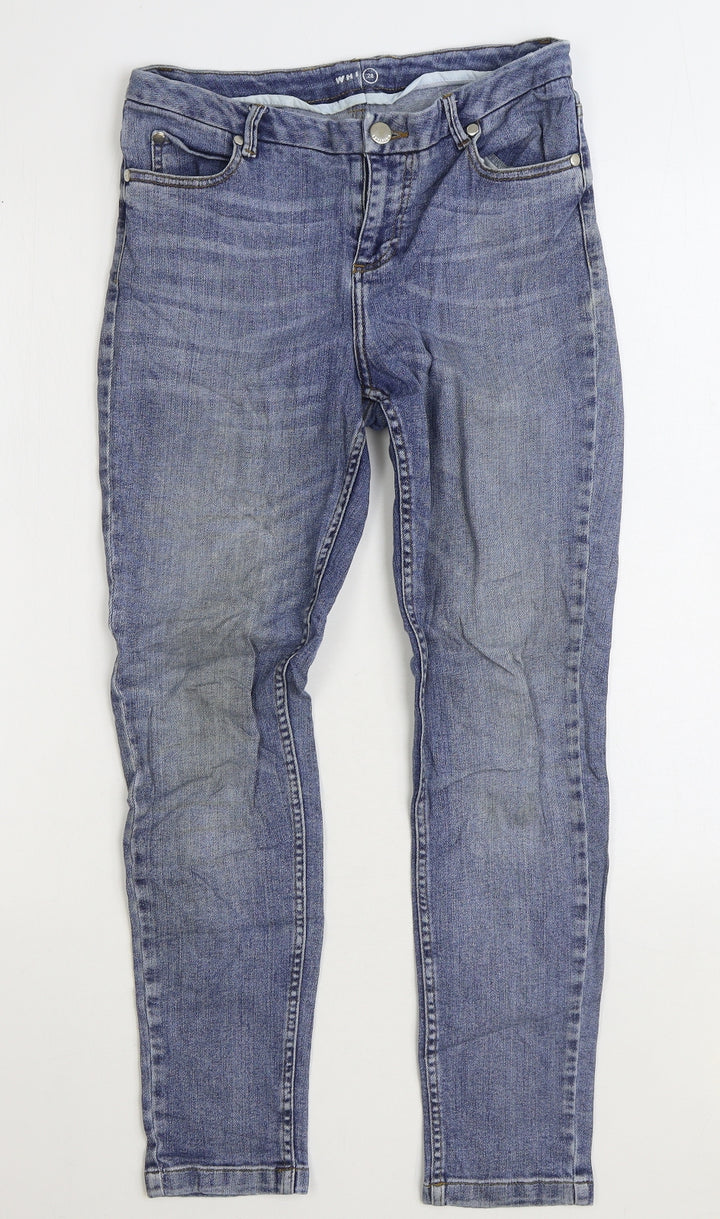 Whistle Mens Blue Cotton Skinny Jeans Size 28 in L28 in Regular Zip