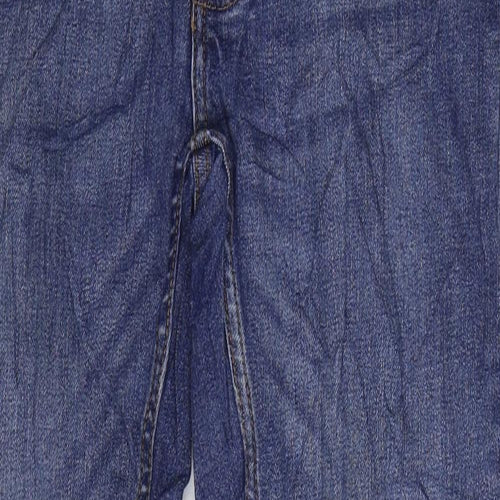 Topman Mens Blue Cotton Straight Jeans Size 30 in L30 in Regular Zip