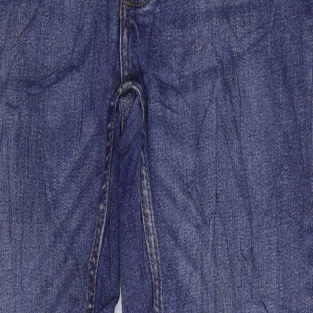 Topman Mens Blue Cotton Straight Jeans Size 30 in L30 in Regular Zip