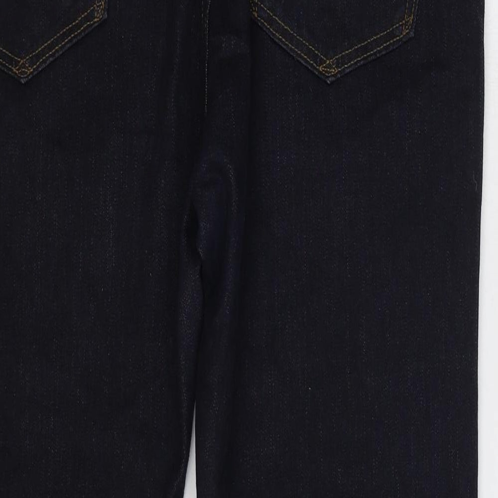 Marks and Spencer Womens Blue Cotton Straight Jeans Size 36 in L29 in Regular Zip