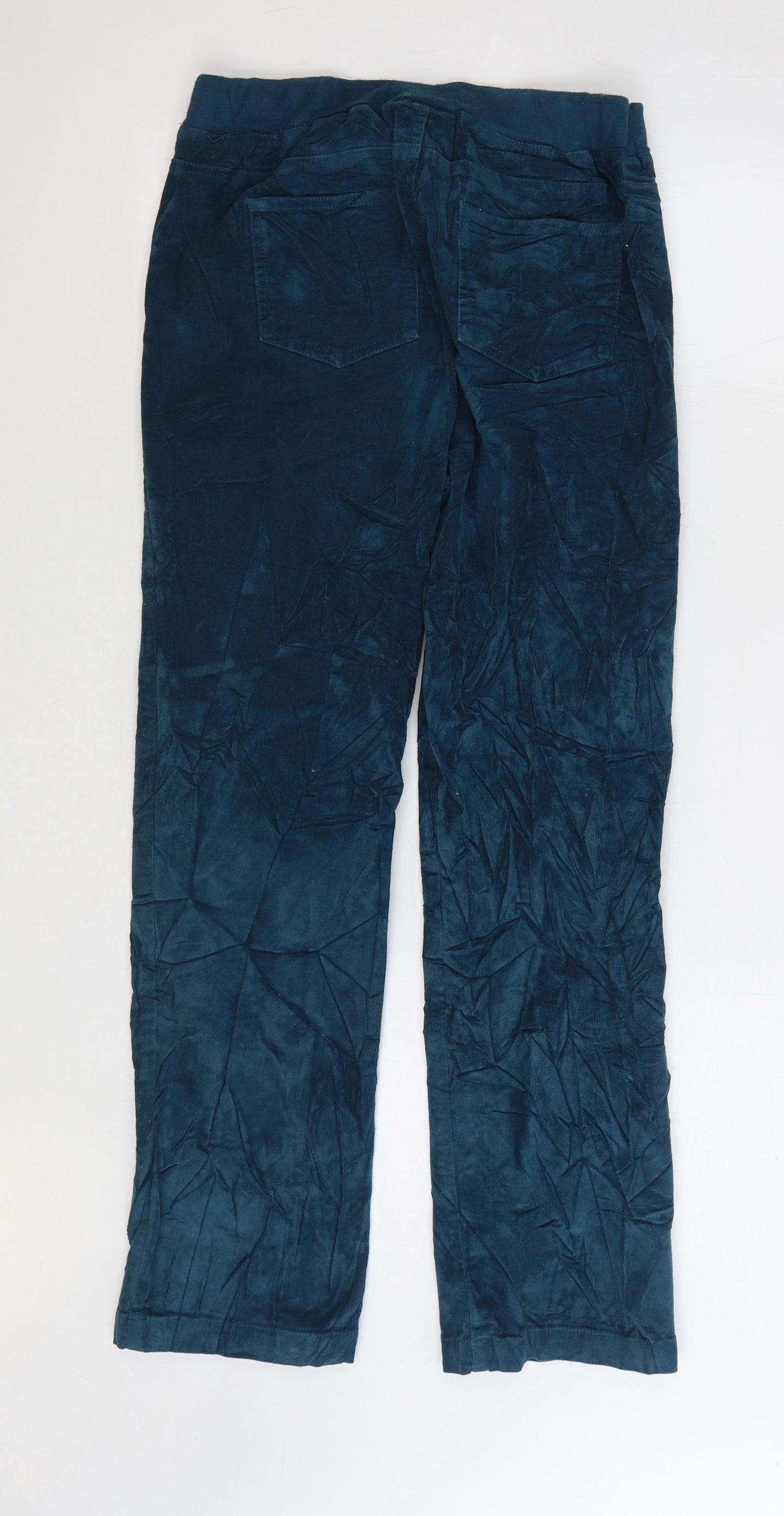 Cotton Traders Womens Blue Cotton Trousers Size 14 L27 in Regular