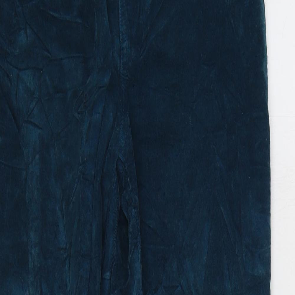 Cotton Traders Womens Blue Cotton Trousers Size 14 L27 in Regular