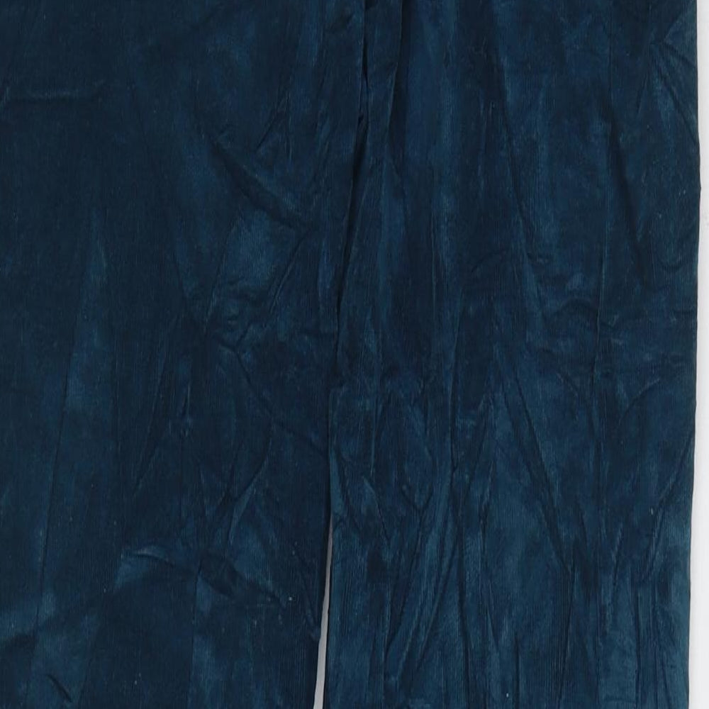 Cotton Traders Womens Blue Cotton Trousers Size 14 L27 in Regular
