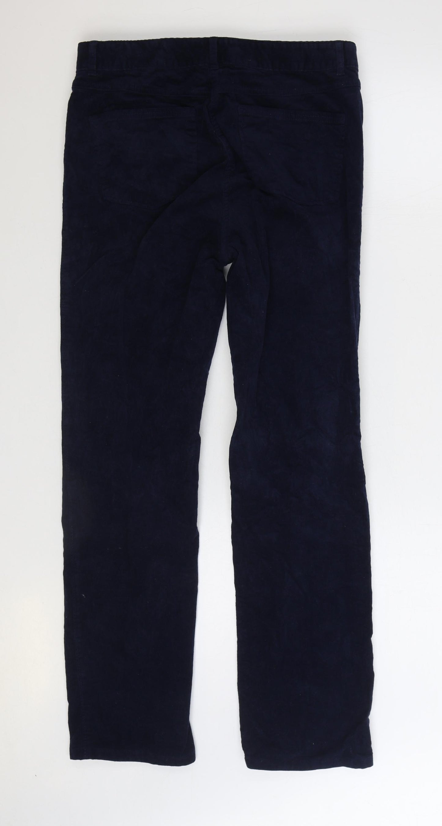 Marks and Spencer Womens Blue Cotton Straight Jeans Size 12 L29 in Regular Zip