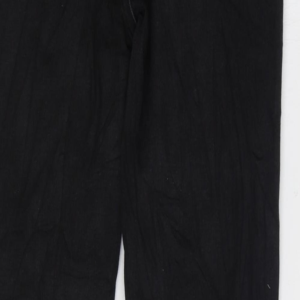 Marks and Spencer Womens Black Cotton Straight Jeans Size 12 L28 in Regular Zip