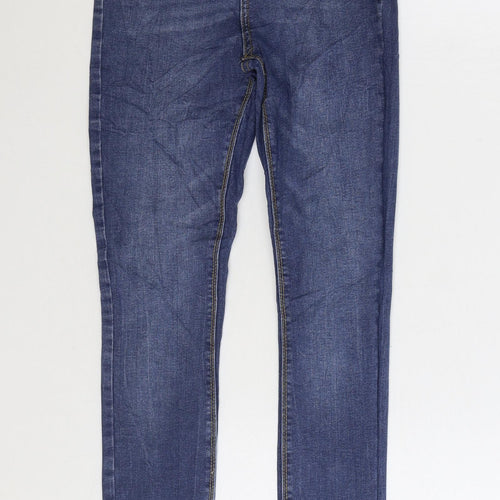 Denim & Co. Womens Blue Cotton Skinny Jeans Size 8 L27 in Regular Zip