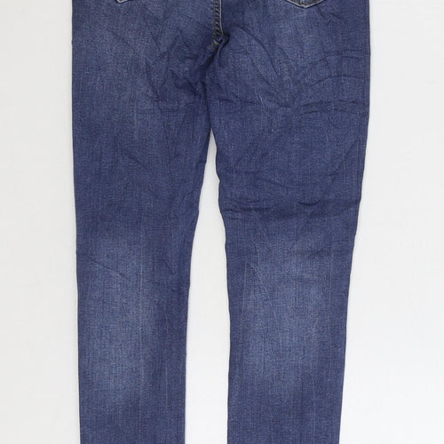Denim & Co. Womens Blue Cotton Skinny Jeans Size 8 L27 in Regular Zip