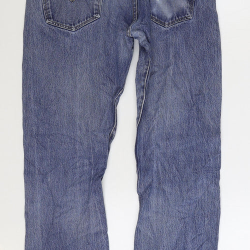 Levi's Mens Blue Cotton Straight Jeans Size 36 in L32 in Regular Zip - Distressed