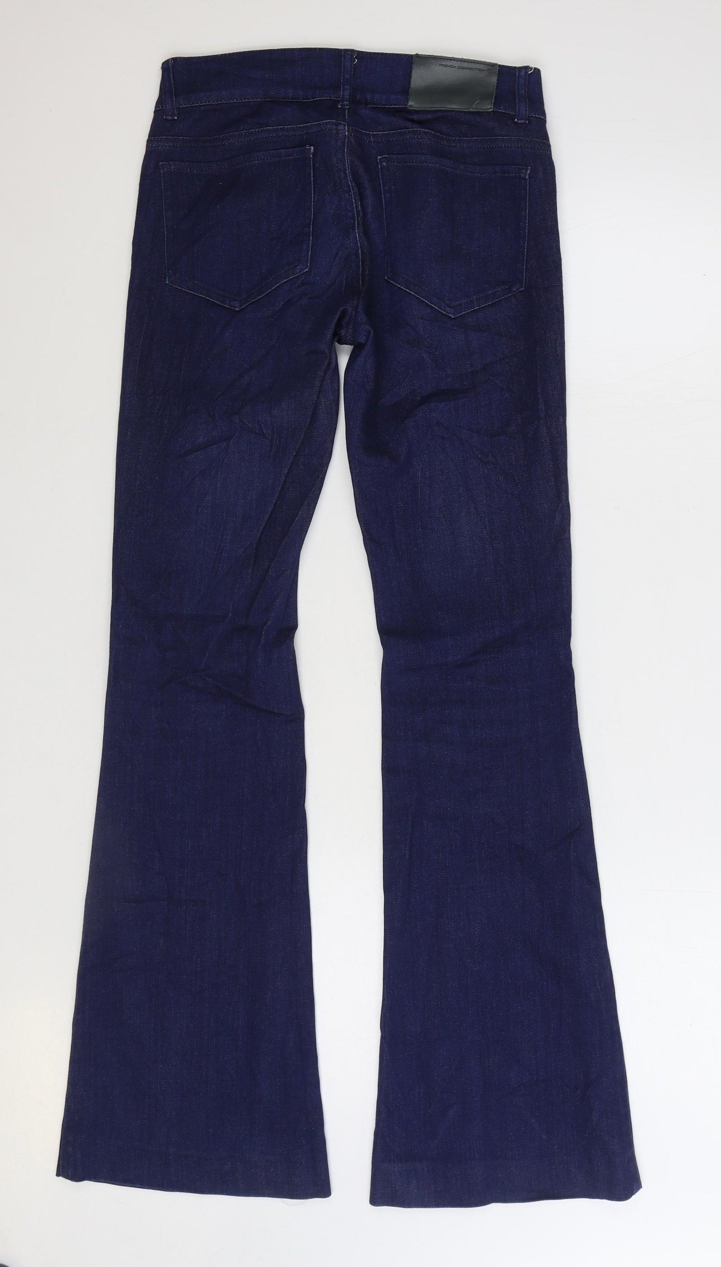 French Connection Womens Blue Cotton Flared Jeans Size 6 L32 in Regular Zip