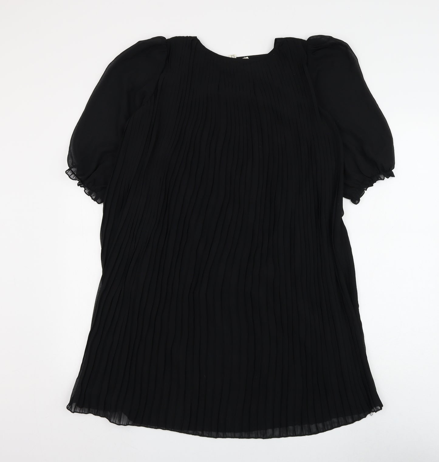 Utam Boutique Womens Black Polyester Basic Blouse Size 10 Square Neck