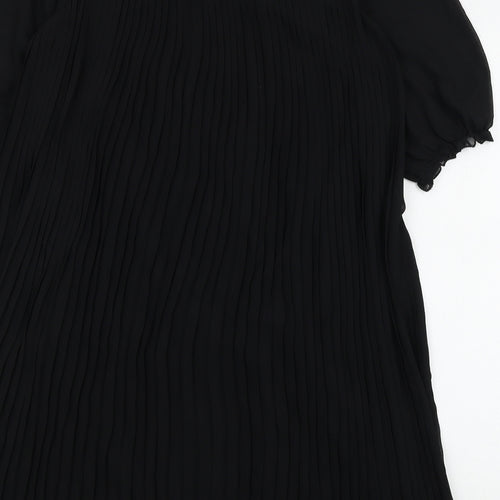 Utam Boutique Womens Black Polyester Basic Blouse Size 10 Square Neck