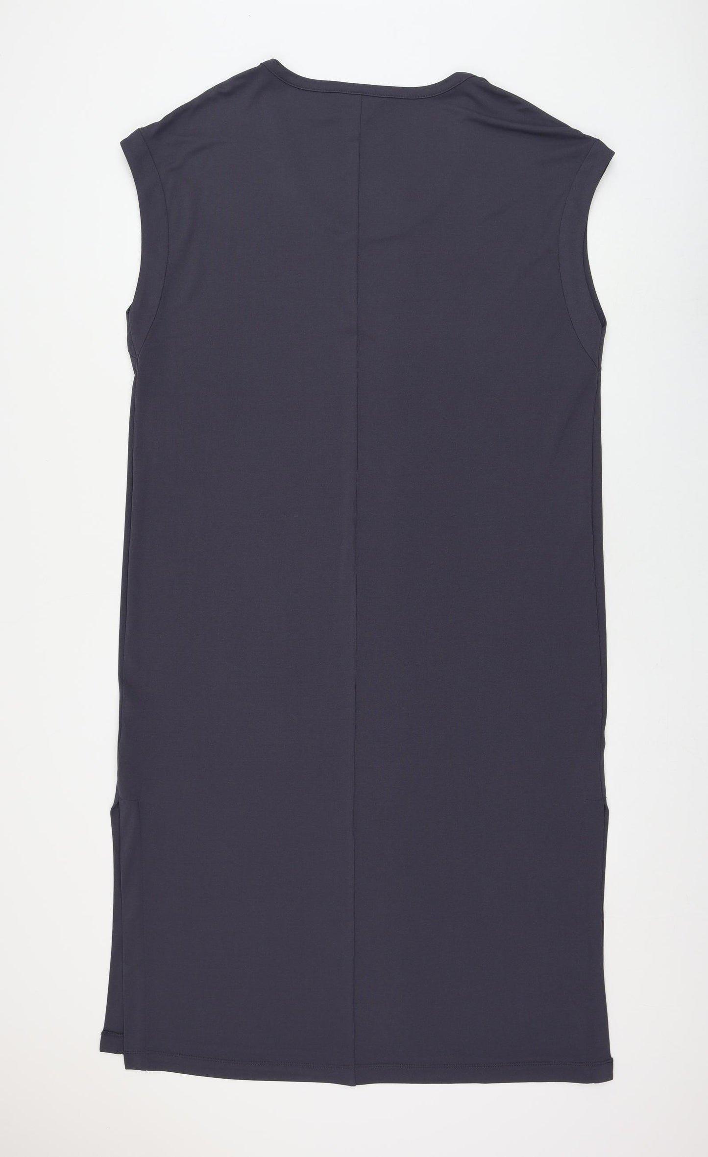 Marks and Spencer Womens Grey Polyester T-Shirt Dress Size 16 Scoop Neck Pullover
