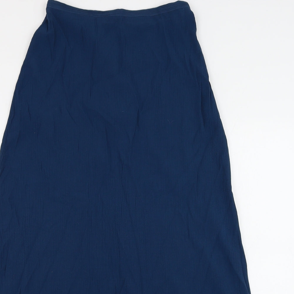 Miss Selfridge Womens Blue Polyester Maxi Skirt Size 10 Zip