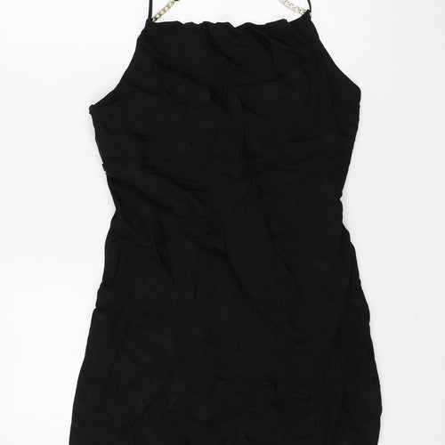 Zara Womens Black Floral Viscose Shift Size XS Square Neck Pullover