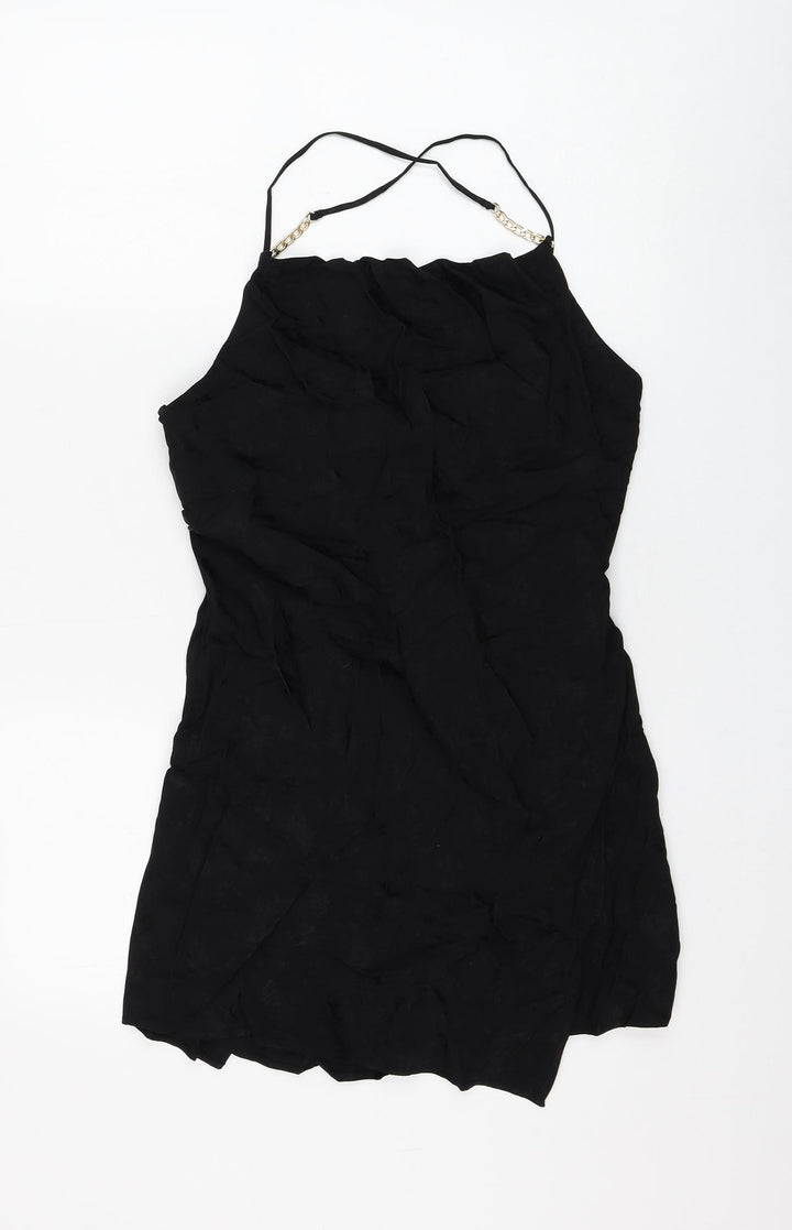 Zara Womens Black Floral Viscose Shift Size XS Square Neck Pullover