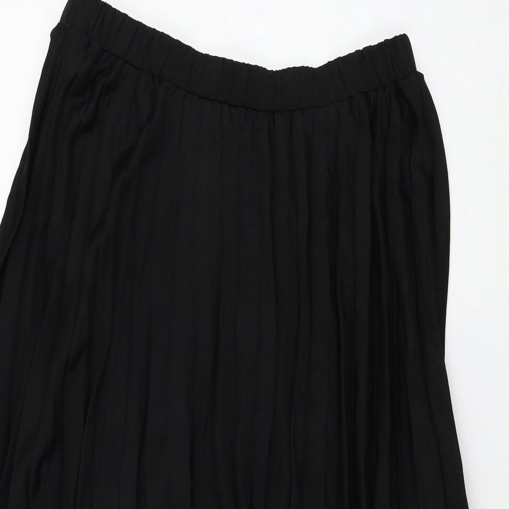 SheIn Womens Black Polyester Pleated Skirt Size L