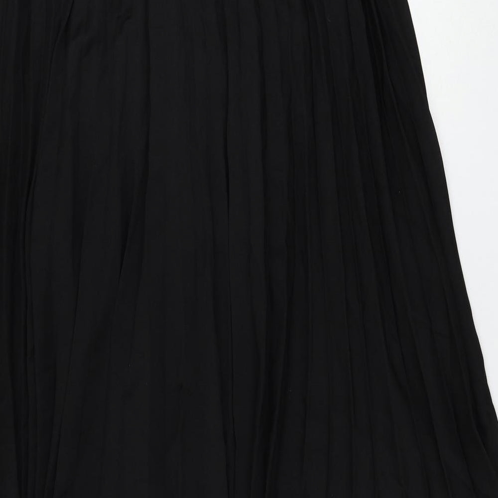 SheIn Womens Black Polyester Pleated Skirt Size L