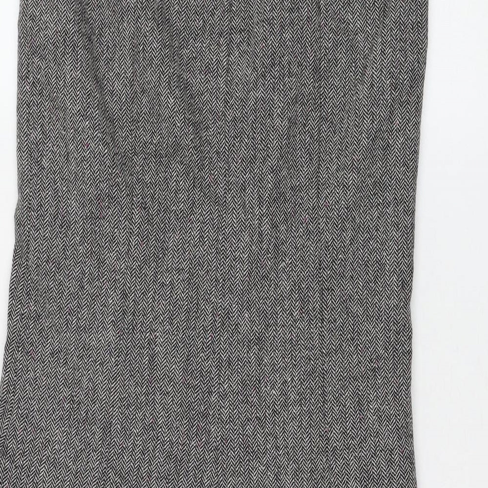 NEXT Womens Grey Geometric Wool Straight & Pencil Skirt Size 8 Zip
