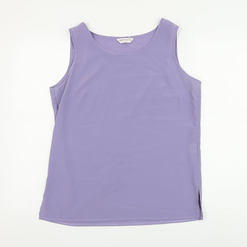 Bonmarché Womens Purple Polyester Camisole Blouse Size 12 Round Neck