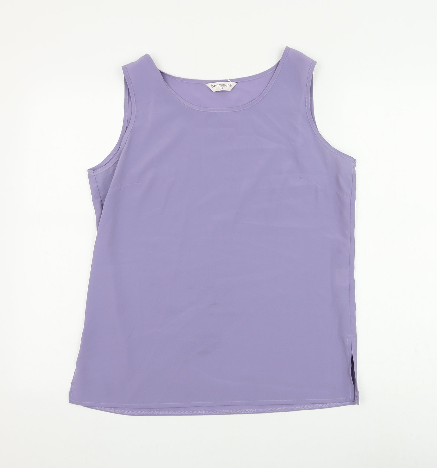 Bonmarché Womens Purple Polyester Camisole Blouse Size 12 Round Neck