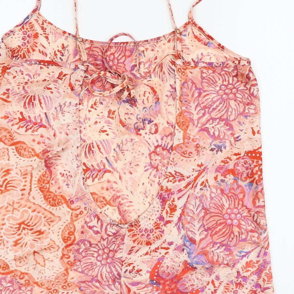 Primark Womens Multicoloured Floral Polyester Camisole Tank Size 12 Round Neck