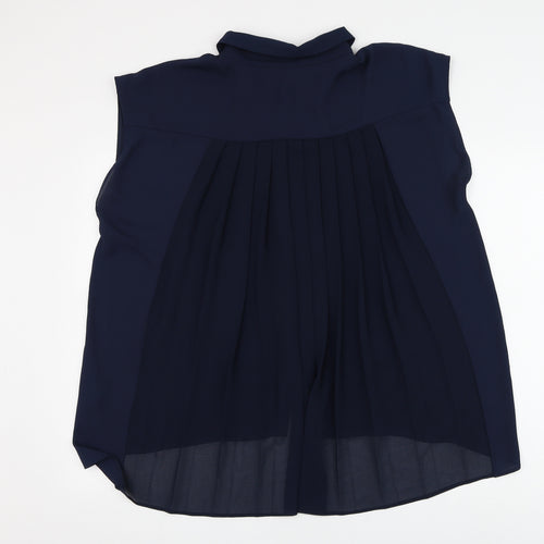 Principles Womens Blue Polyester Basic Button-Up Size 16 Collared